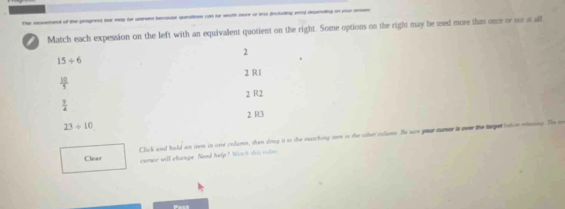 the movement of the progress bar may be uneven because questions can be…