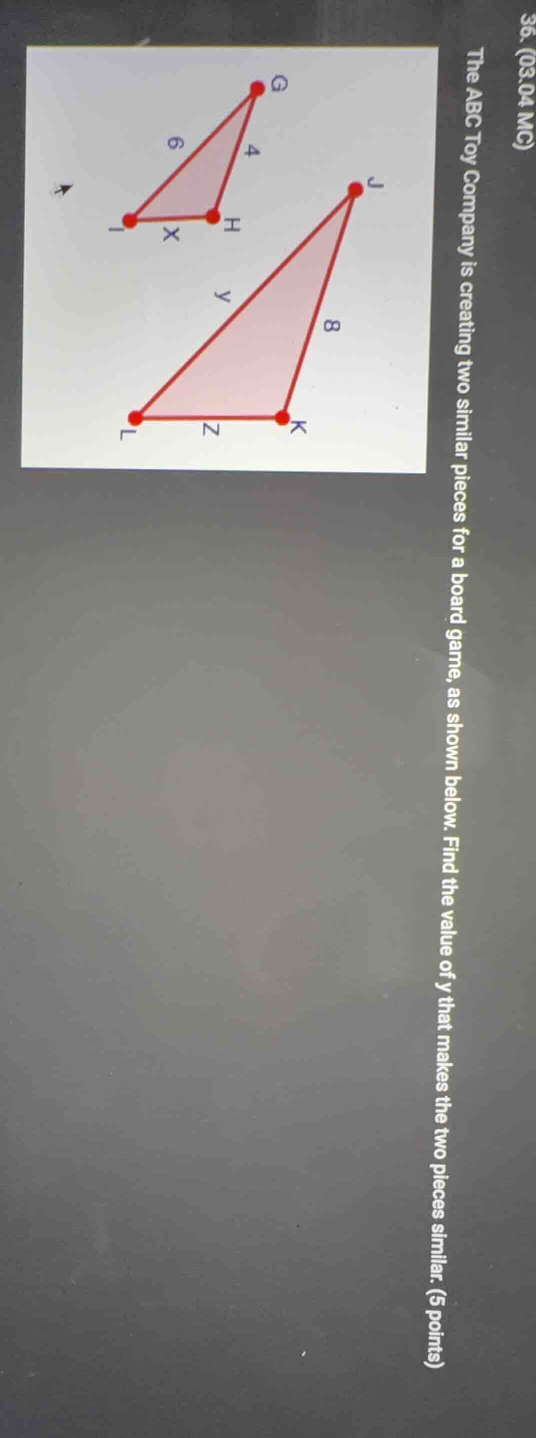 36. (03.04 mc) the abc toy company is creating two similar pieces for a…