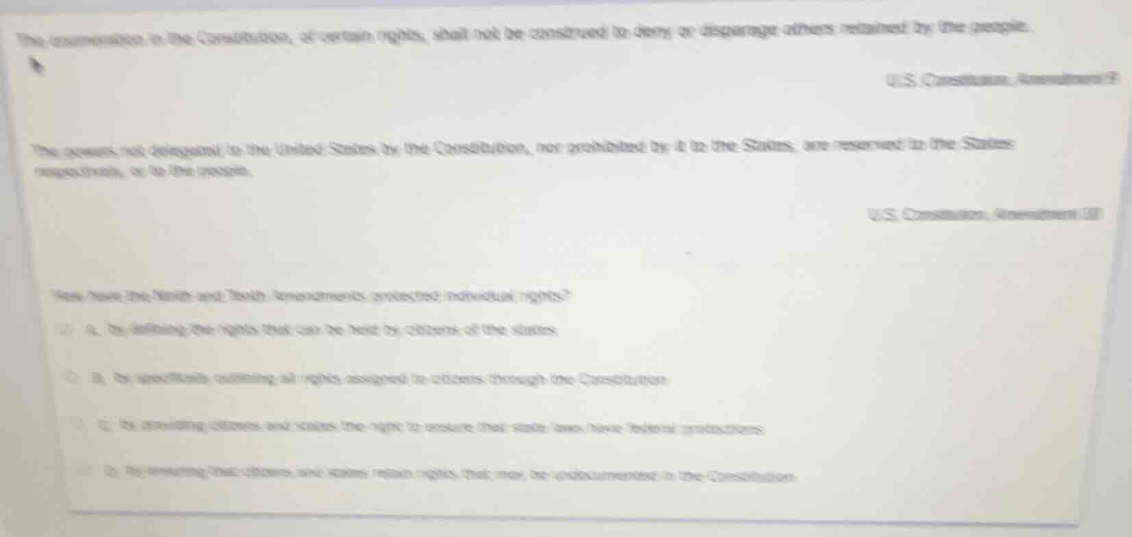 the enumeration in the constitution, of certain rights, shall not be co…