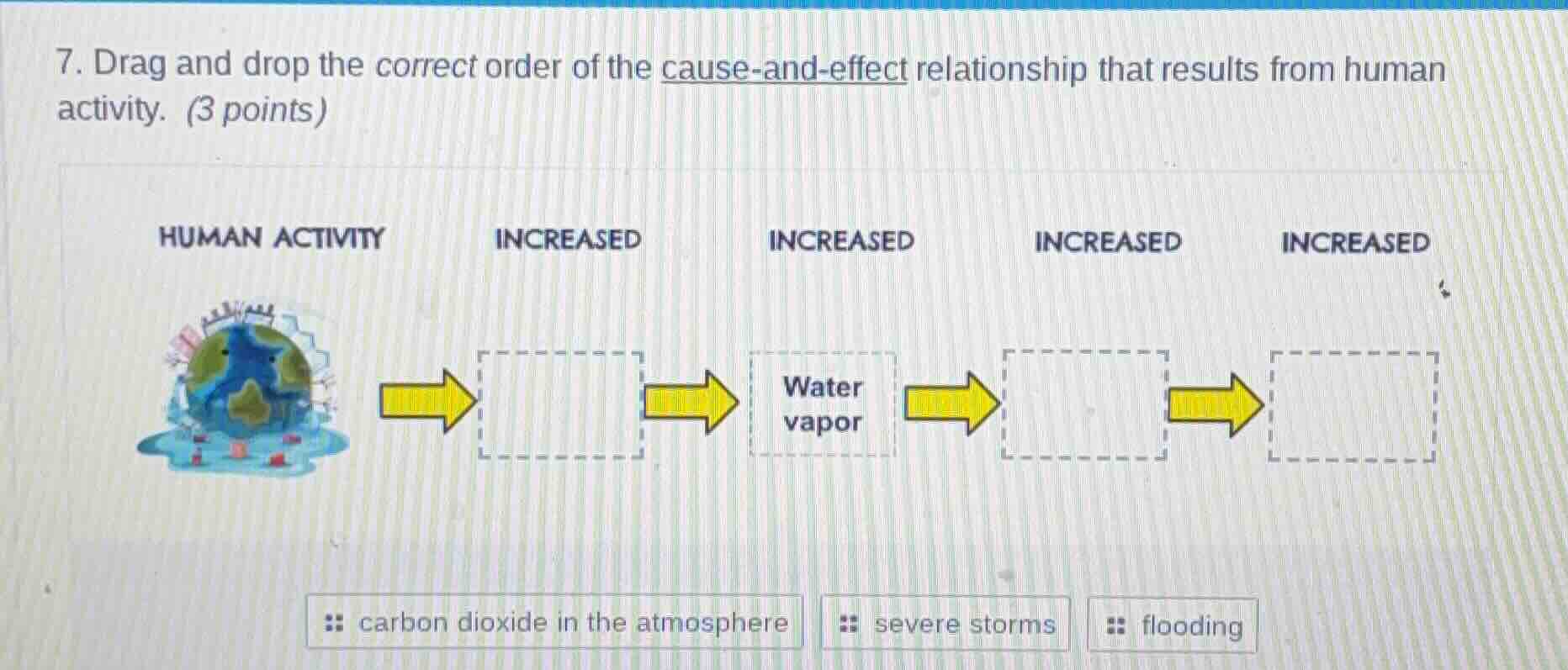 7. drag and drop the correct order of the cause-and-effect relationship…