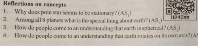 reflections on concepts 1. why does pole star seems to be stationary? (…