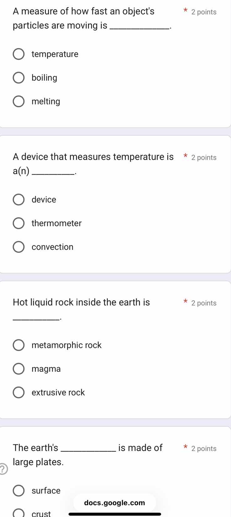 a measure of how fast an objects particles are moving is __________. te…