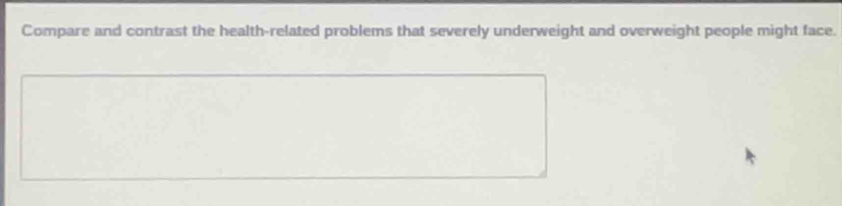 compare and contrast the health - related problems that severely underw…