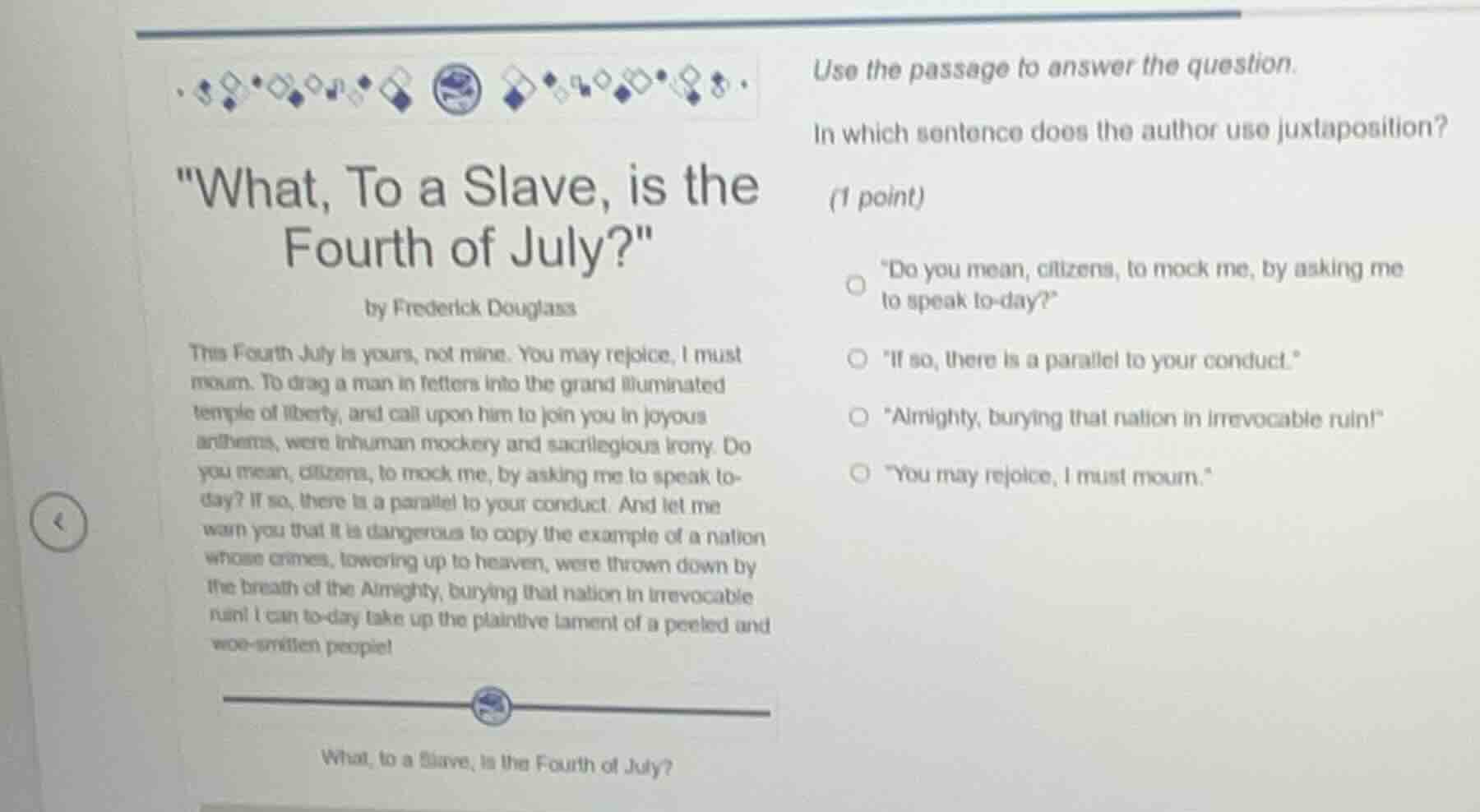 use the passage to answer the question. in which sentence does the auth…