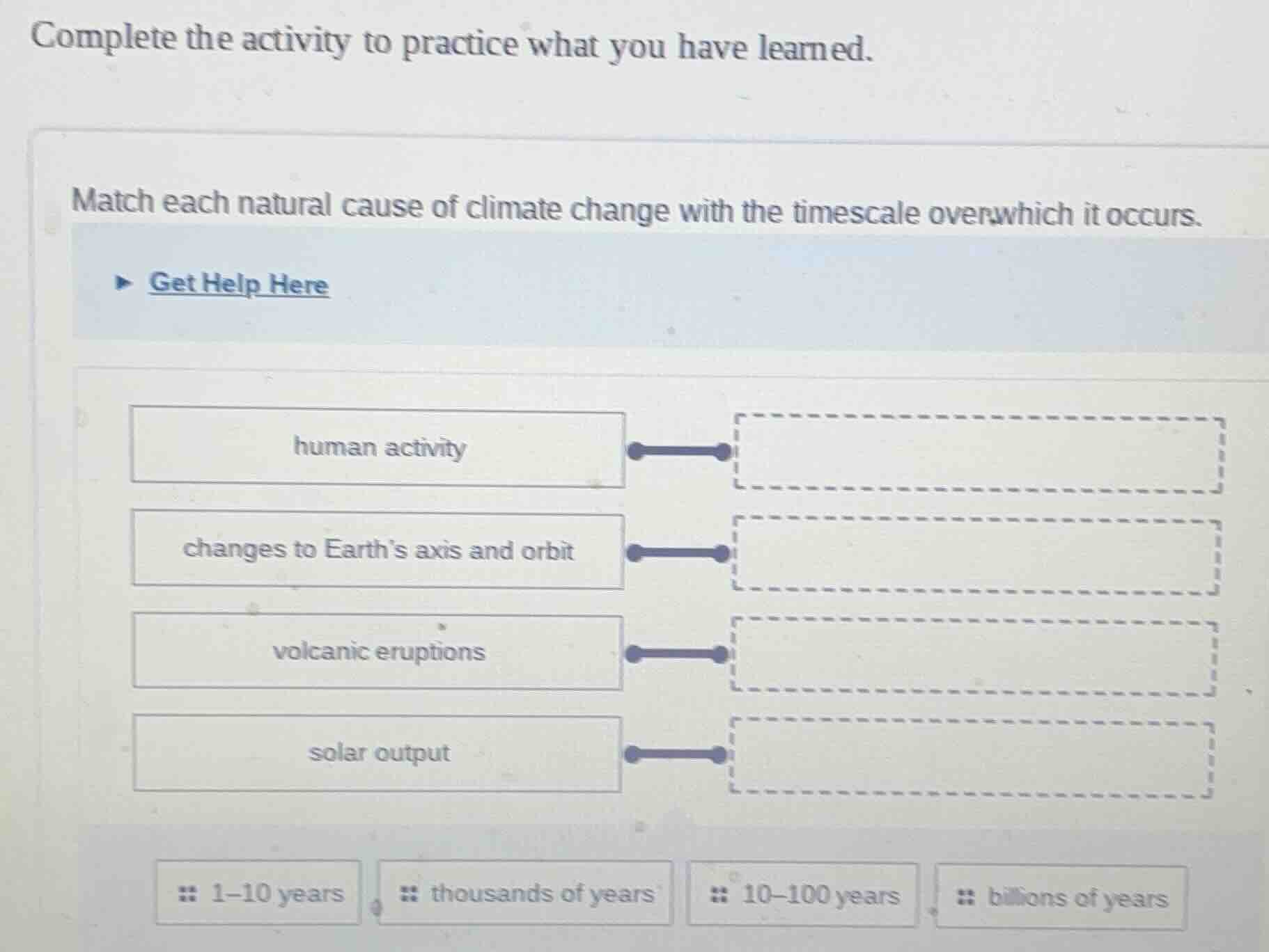 complete the activity to practice what you have learned. match each nat…