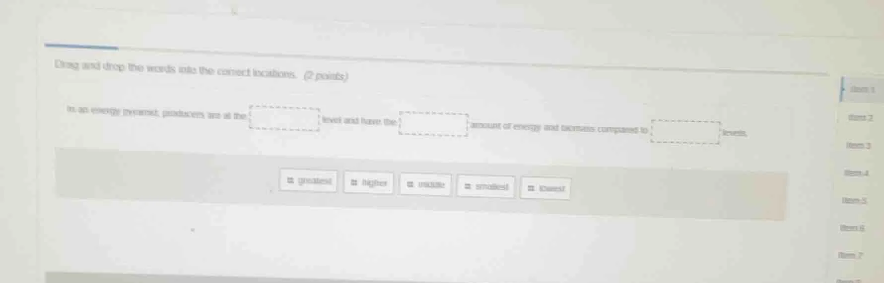 drag and drop the words into the correct locations. (2 points) in an en…