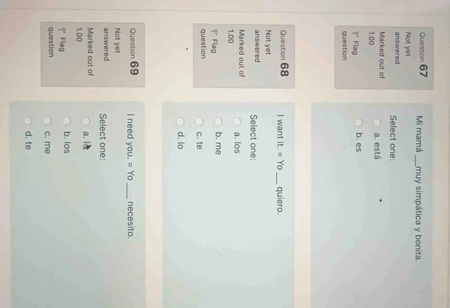 question 67 not yet answered marked out of 1.00 flag question select on…