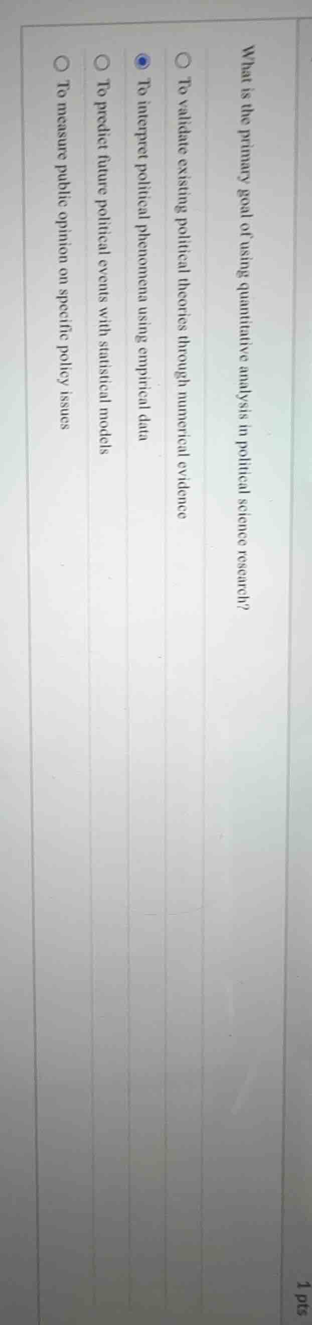 what is the primary goal of using quantitative analysis in political sc…