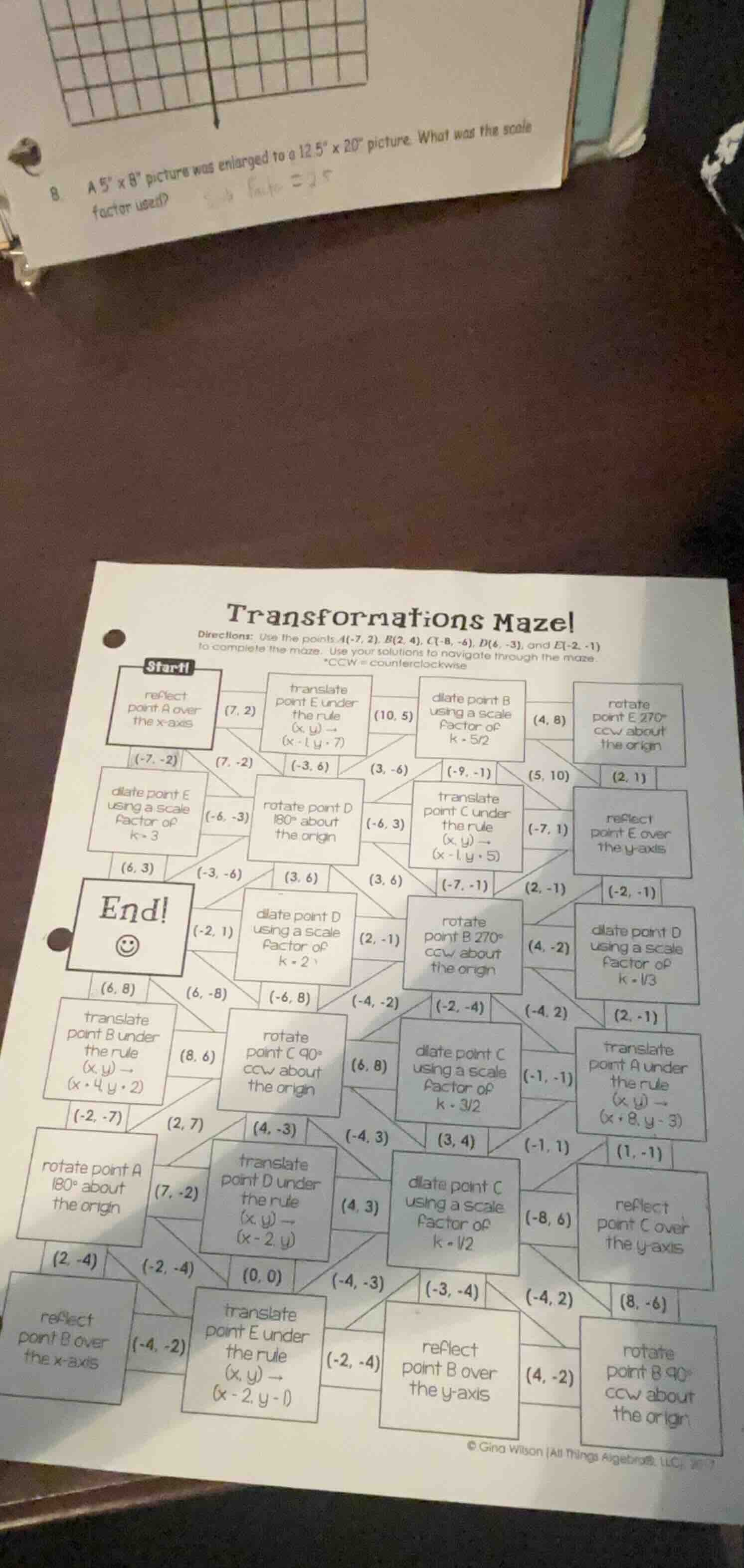 8. a 5\ x 8\ picture was enlarged to a 12.5\ x 20\ picture. what was th…