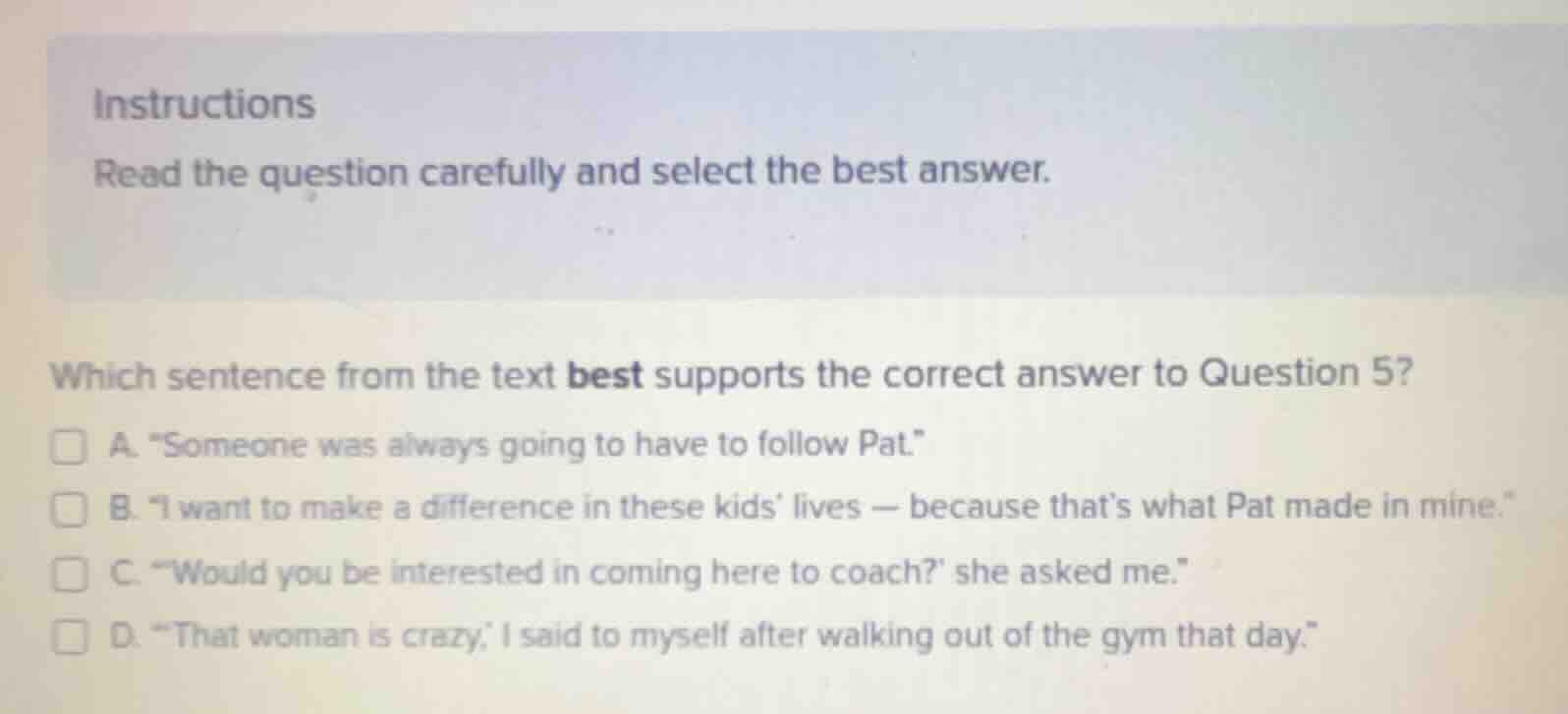 instructions read the question carefully and select the best answer. wh…