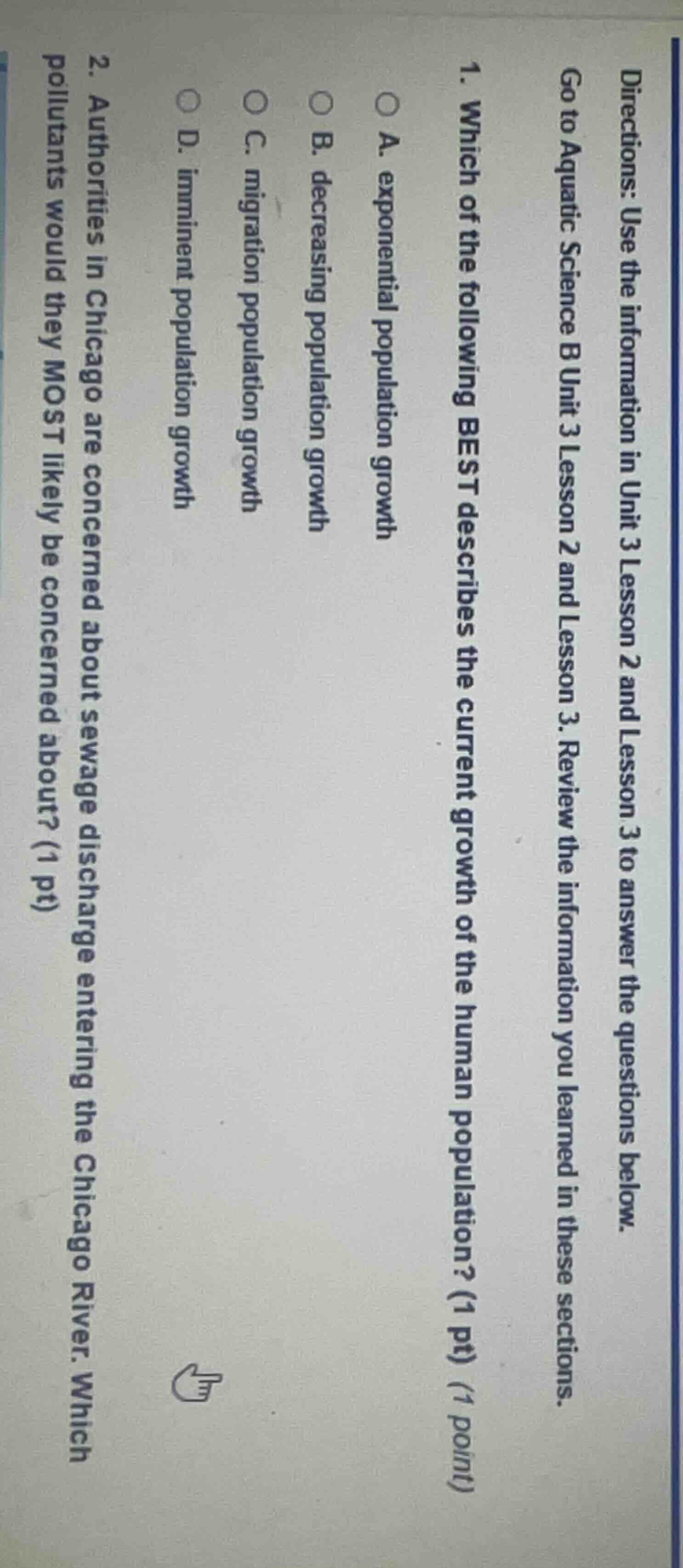 directions: use the information in unit 3 lesson 2 and lesson 3 to answ…