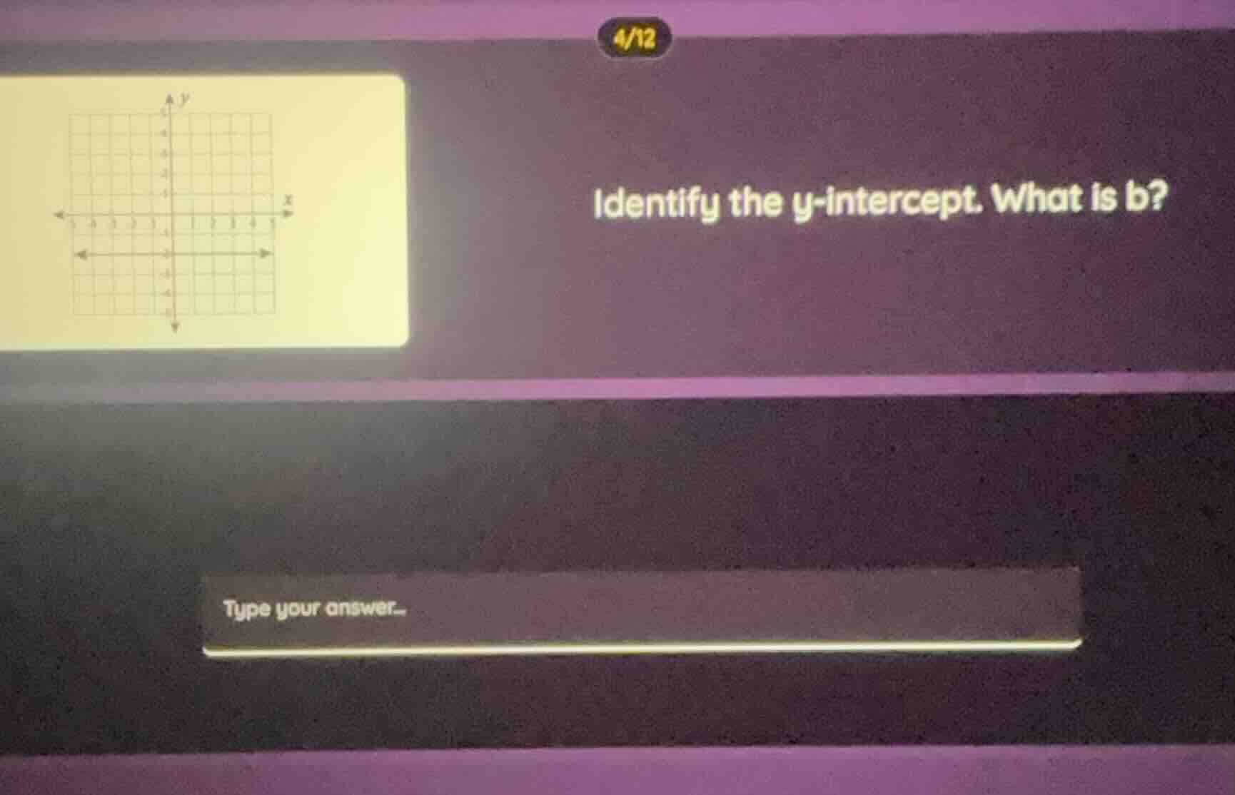 identify the y-intercept. what is b? type your answer...