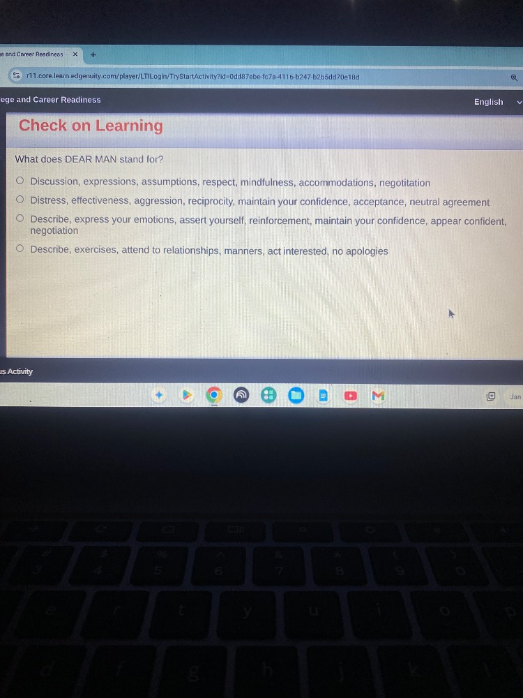 check on learning what does dear man stand for? - discussion, expressio…