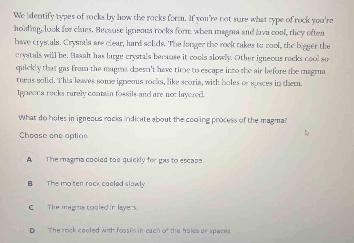 we identify types of rocks by how the rocks form. if youre not sure wha…
