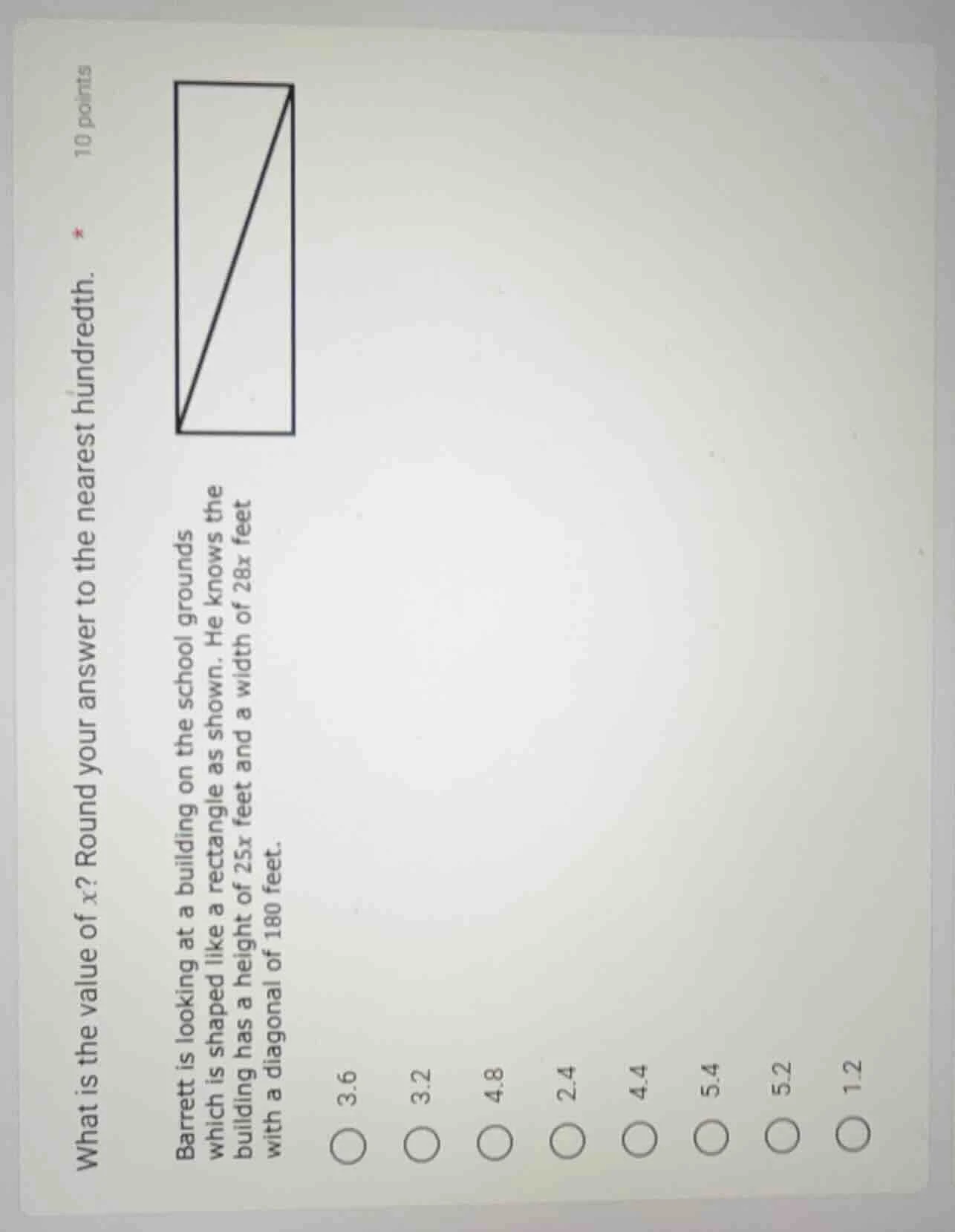 what is the value of x? round your answer to the nearest hundredth. * 1…