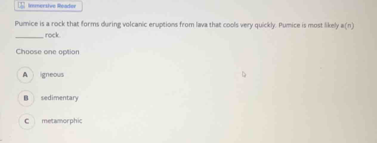 pumice is a rock that forms during volcanic eruptions from lava that co…