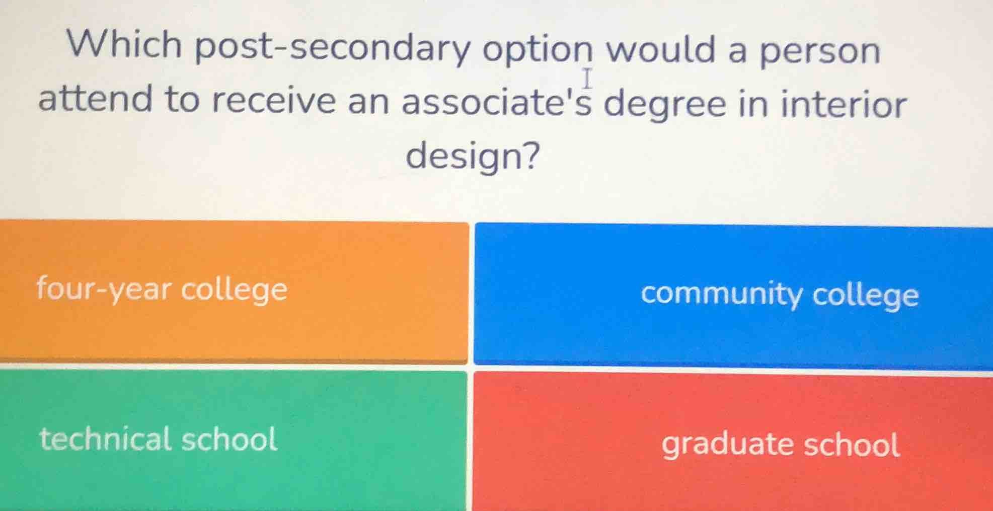 which post-secondary option would a person attend to receive an associa…