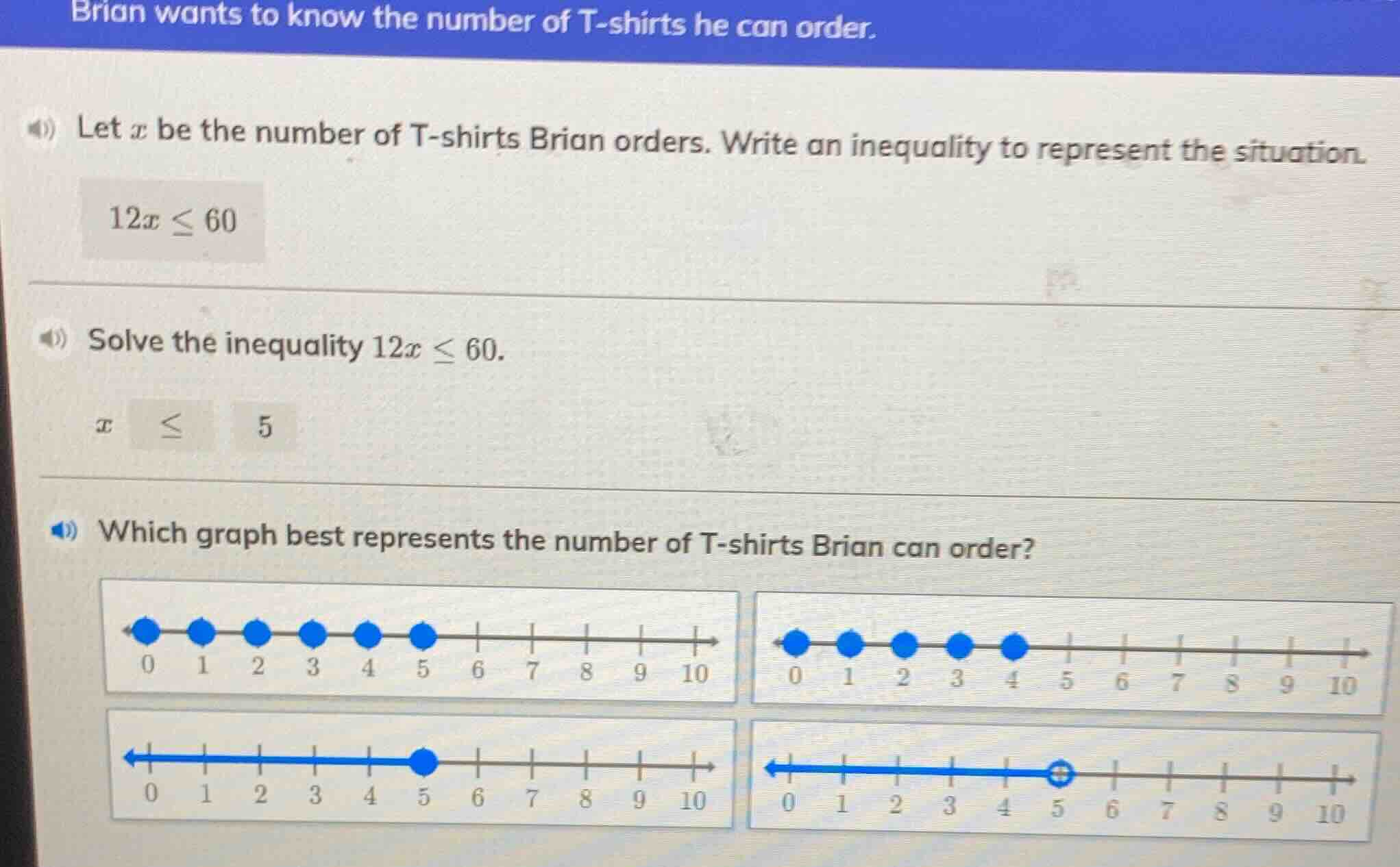brian wants to know the number of t - shirts he can order. let x be the…