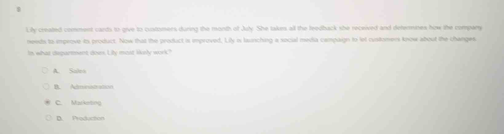 lily created comment cards to give to customers during the month of jul…