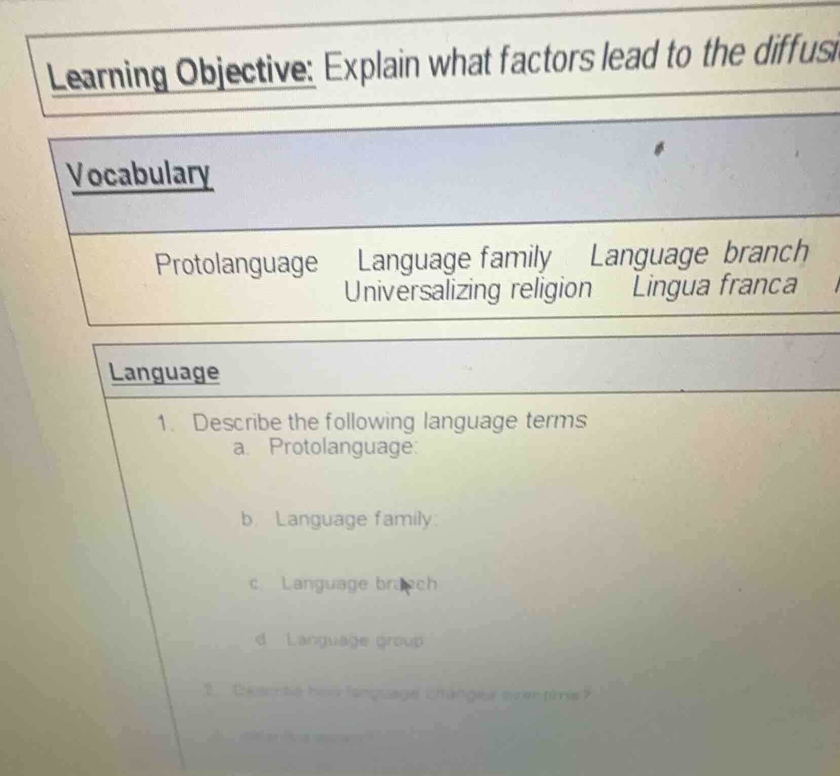 learning objective: explain what factors lead to the diffus vocabulary …