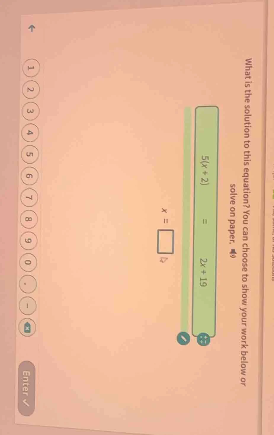 what is the solution to this equation? you can choose to show your work…