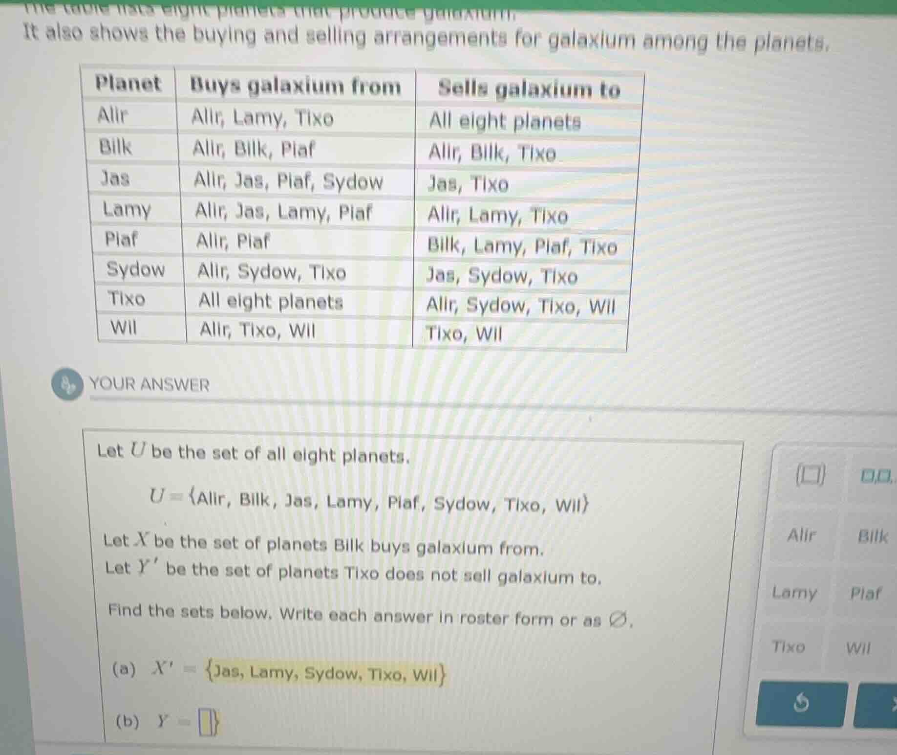 it also shows the buying and selling arrangements for galaxium among th…