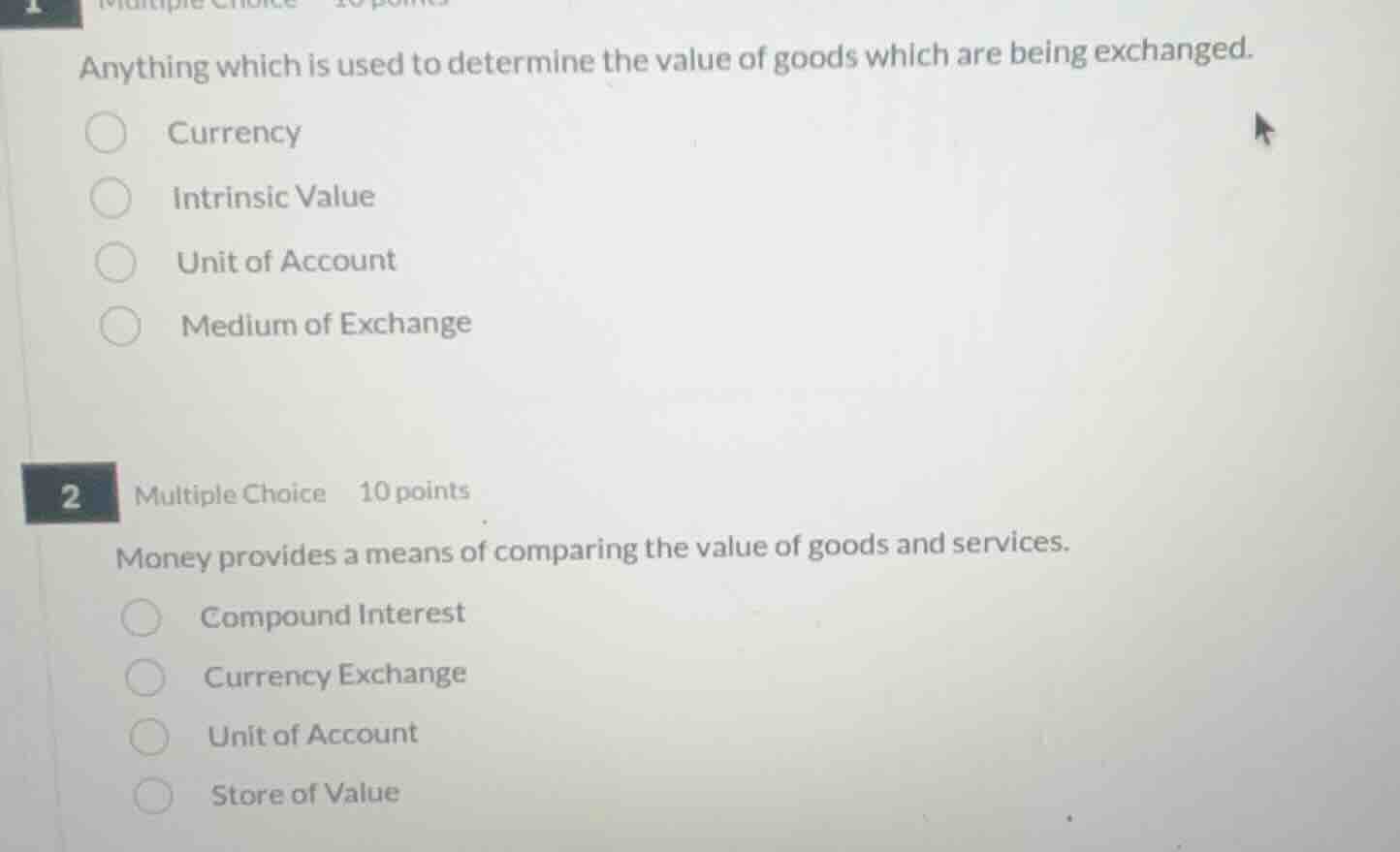 1 multiple choice 10 points anything which is used to determine the val…