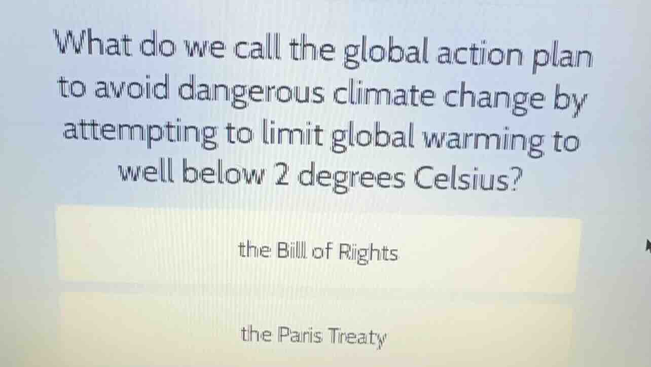 what do we call the global action plan to avoid dangerous climate chang…
