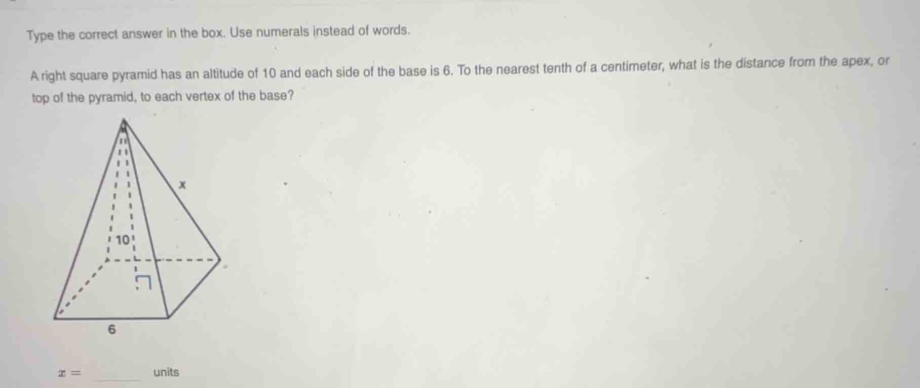 type the correct answer in the box. use numerals instead of words. a ri…