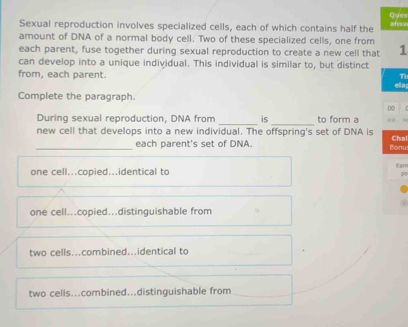 sexual reproduction involves specialized cells, each of which contains …