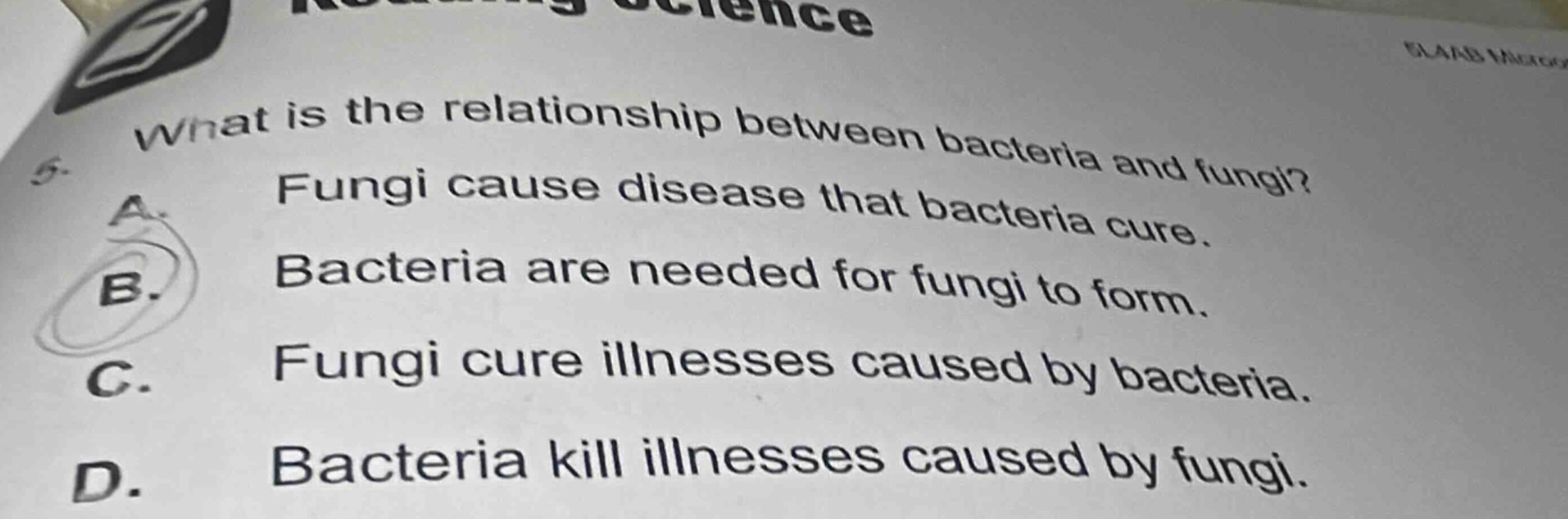 5. what is the relationship between bacteria and fungi? a. fungi cause …