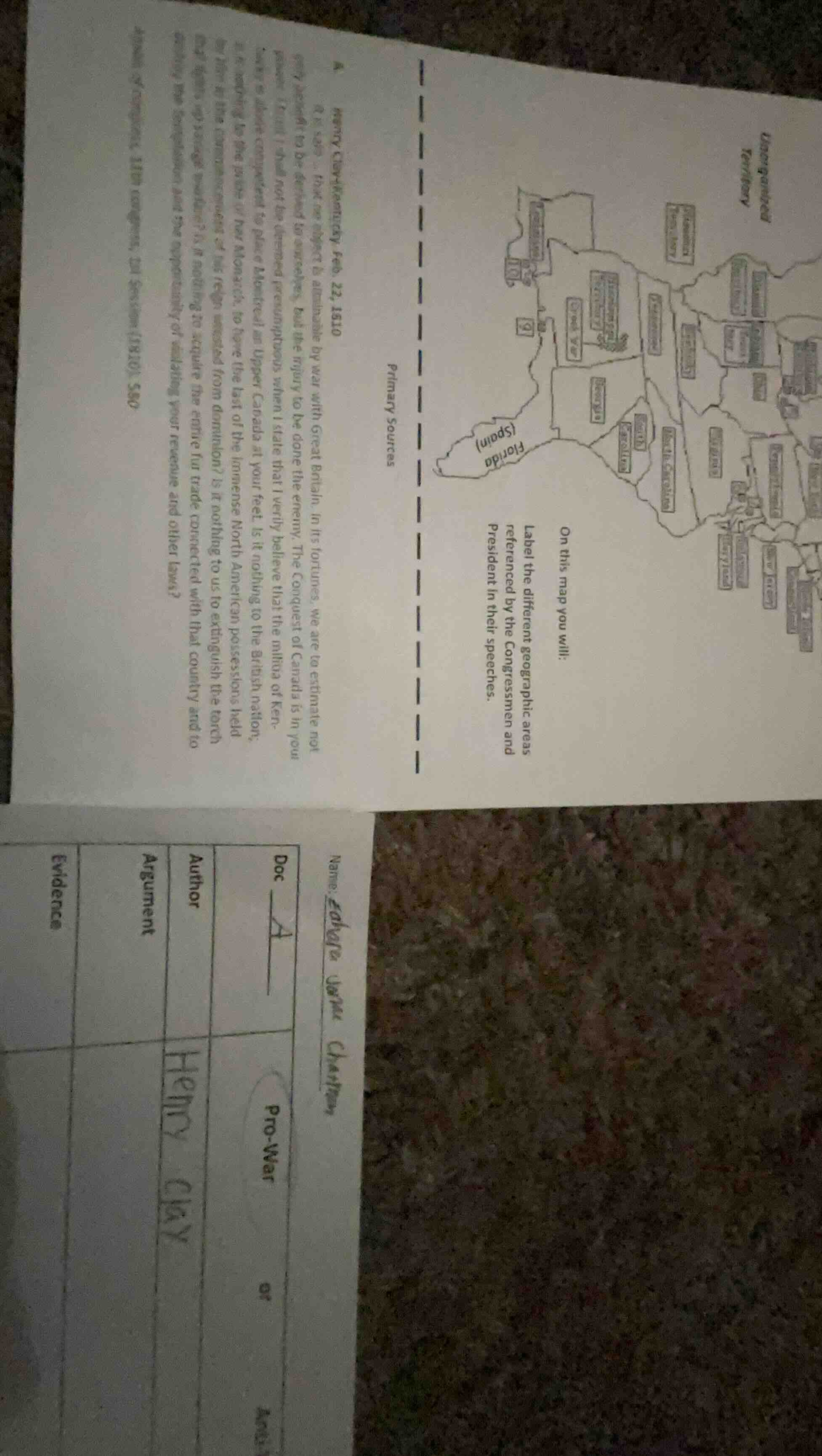 on this map you will: label the different geographic areas referenced b…