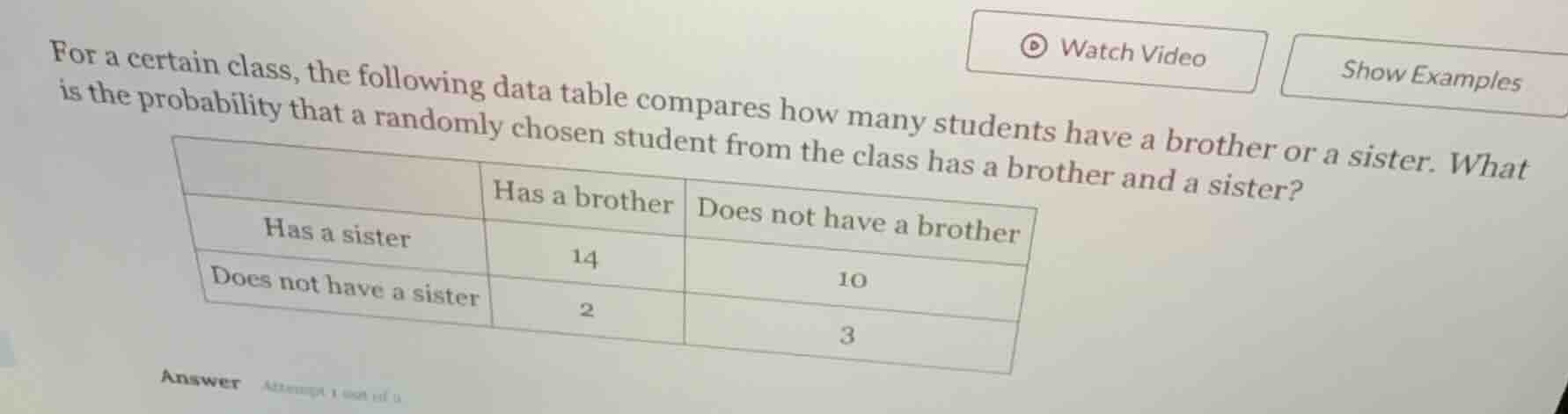 for a certain class, the following data table compares how many student…