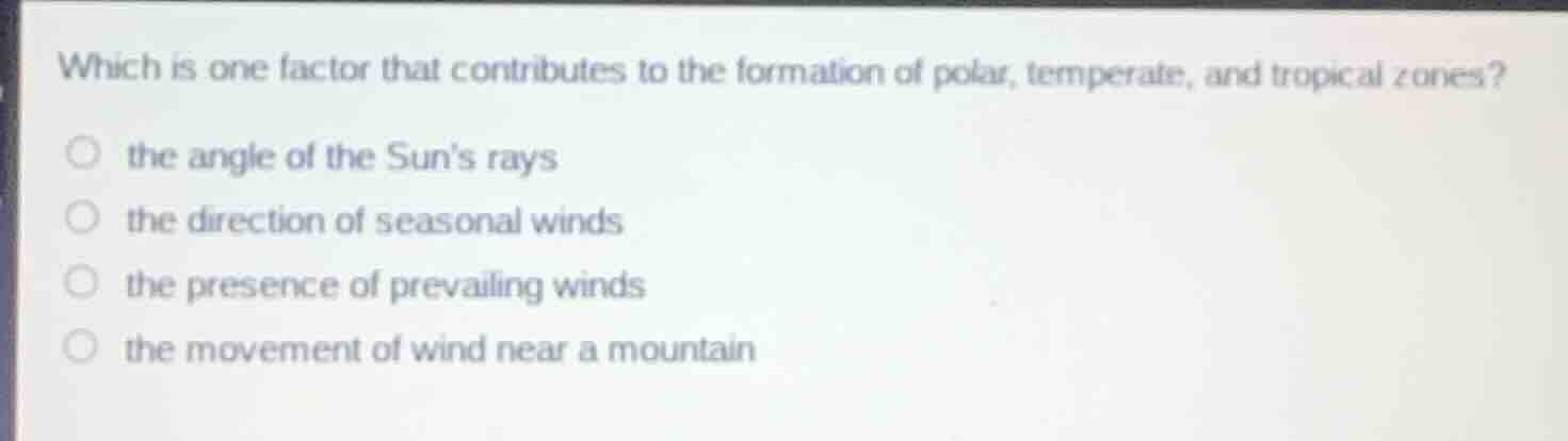 which is one factor that contributes to the formation of polar, tempera…