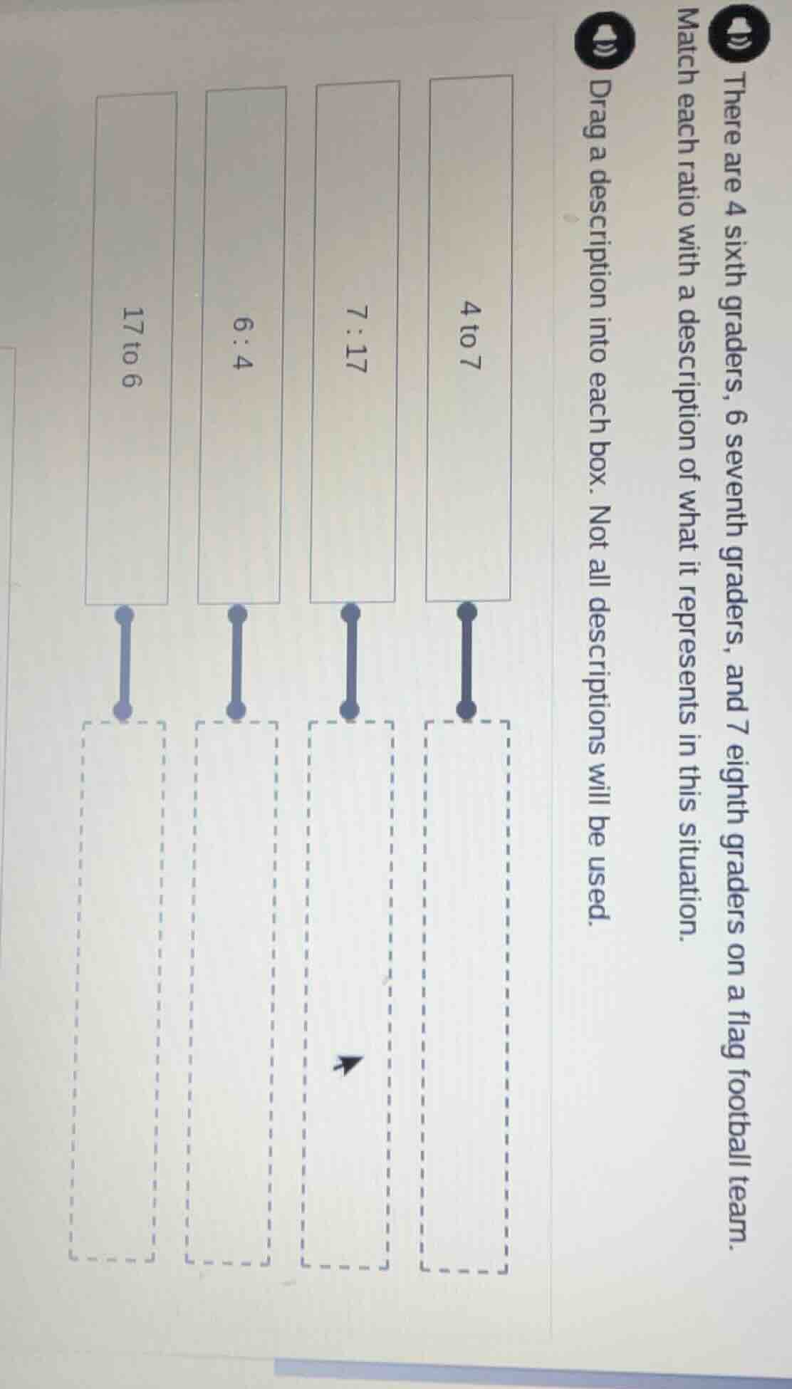 there are 4 sixth graders, 6 seventh graders, and 7 eighth graders on a…