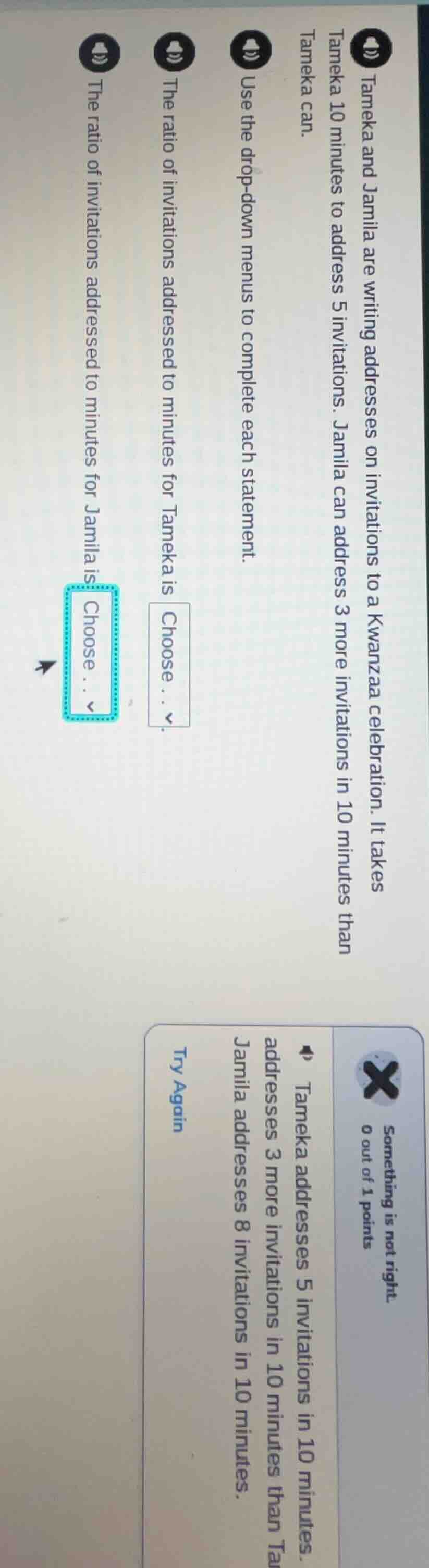 tameka and jamila are writing addresses on invitations to a kwanzaa cel…