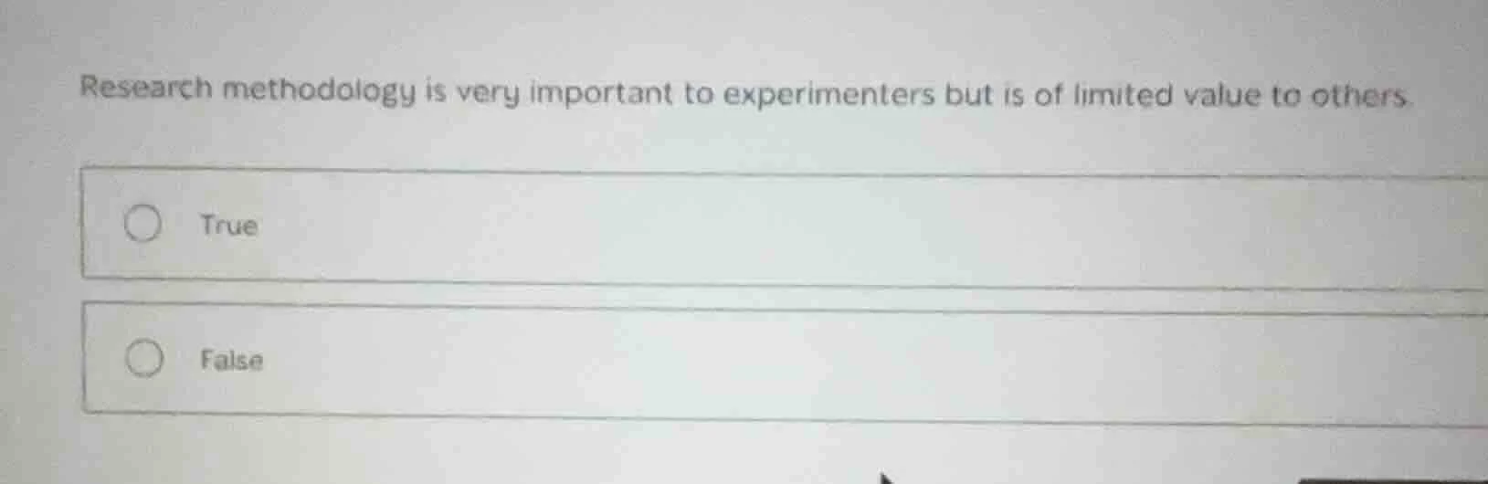research methodology is very important to experimenters but is of limit…