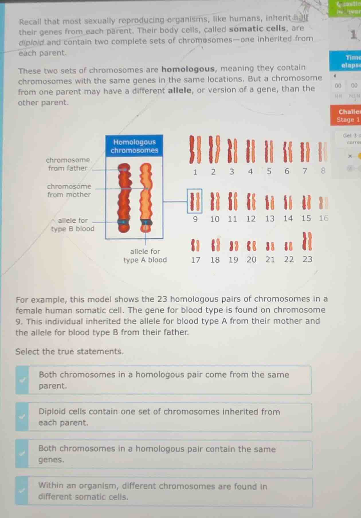 recall that most sexually reproducing organisms, like humans, inherit h…