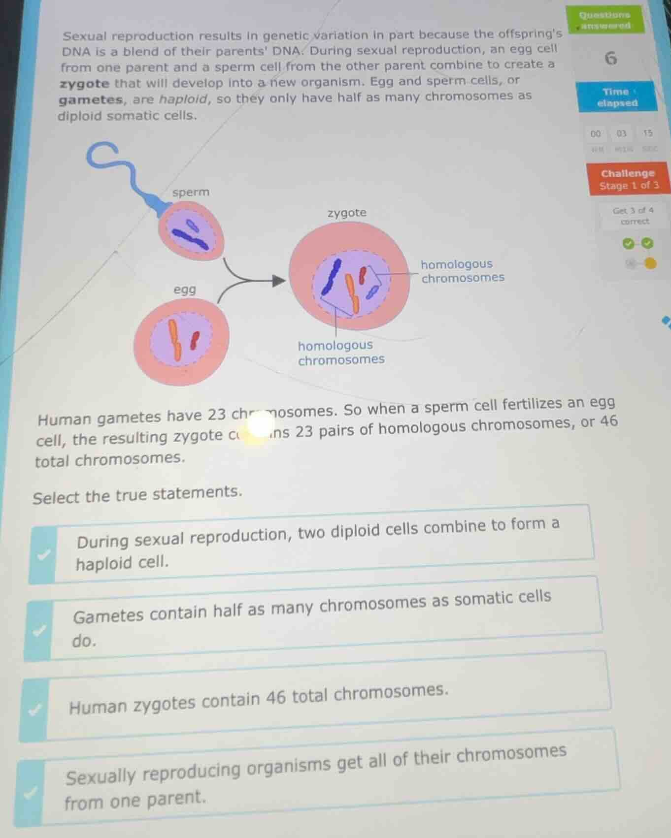 sexual reproduction results in genetic variation in part because the of…