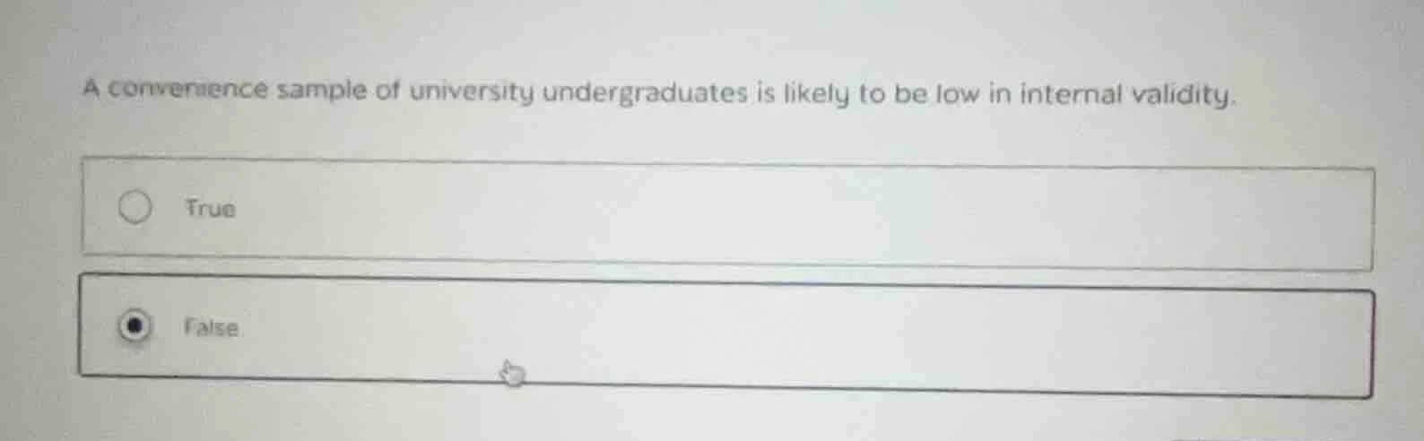 a convenience sample of university undergraduates is likely to be low i…