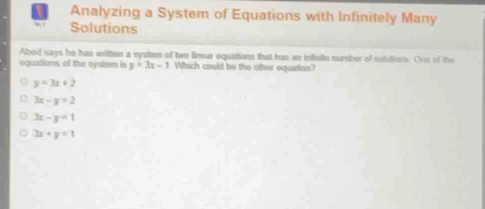 analyzing a system of equations with infinitely many solutions abed say…