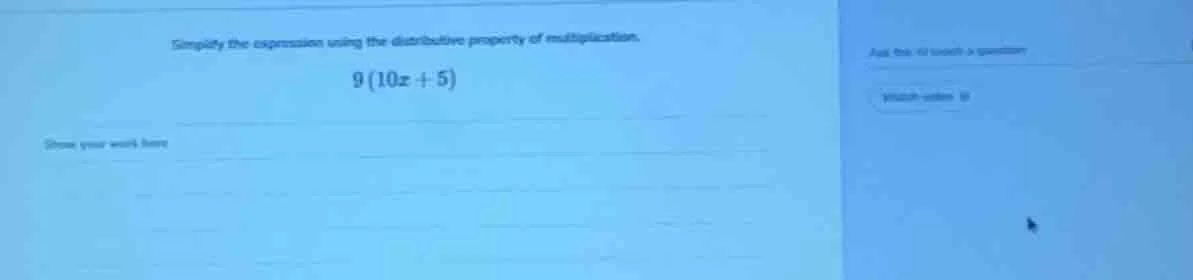 simplify the expression using the distributive property of multiplicati…