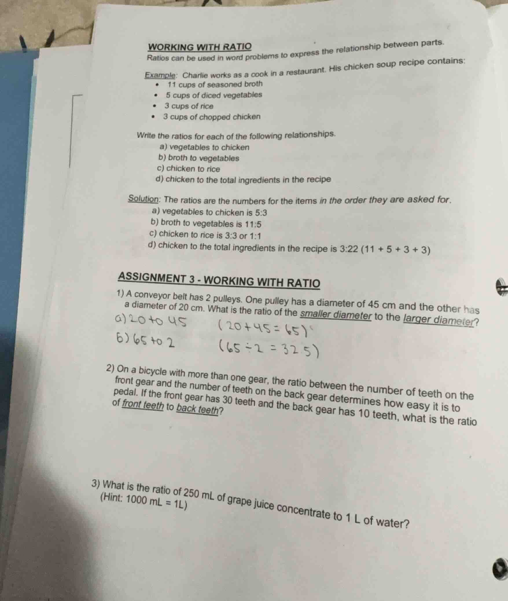 working with ratio ratios can be used in word problems to express the r…