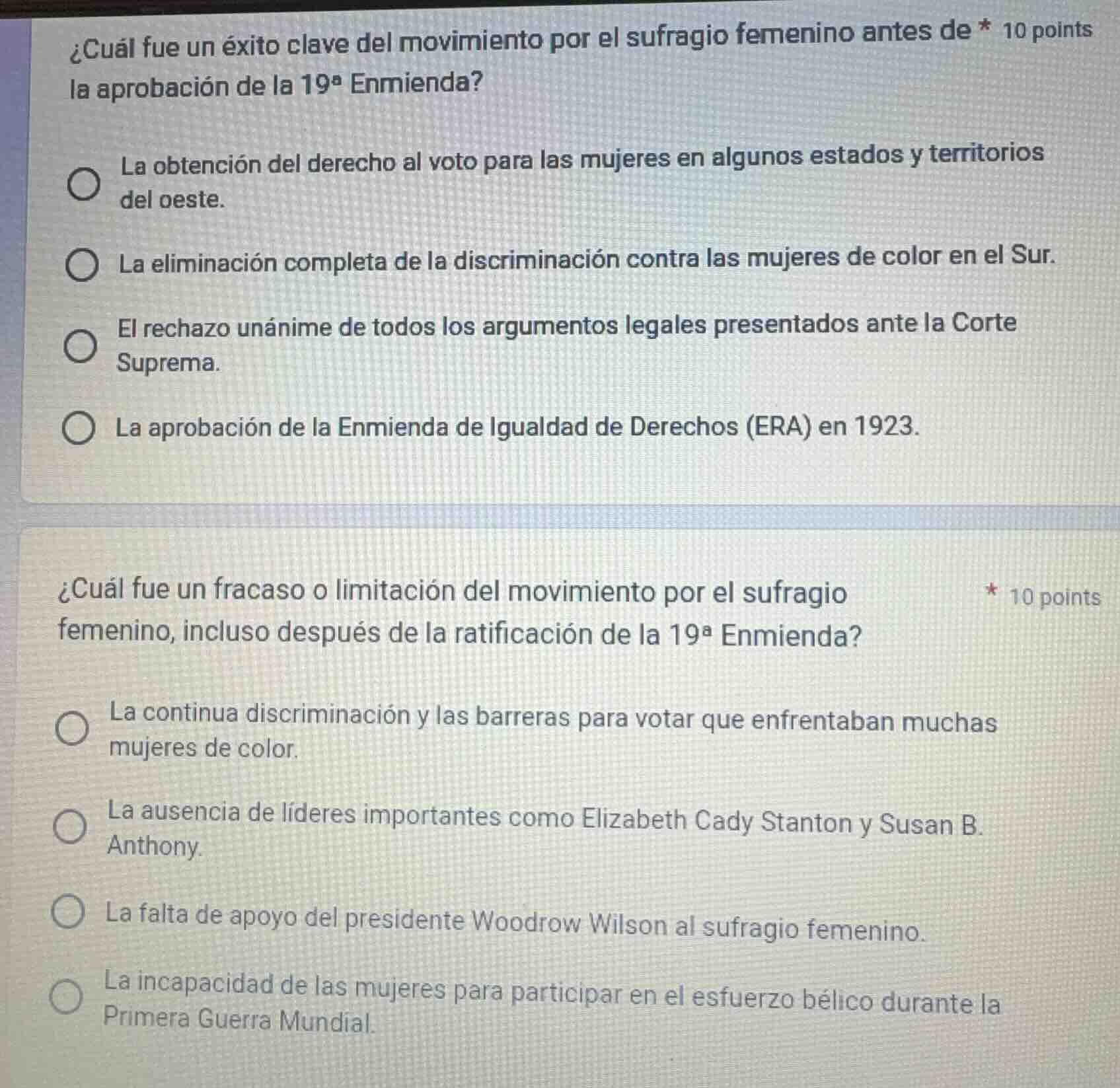 ¿cuál fue un éxito clave del movimiento por el sufragio femenino antes …