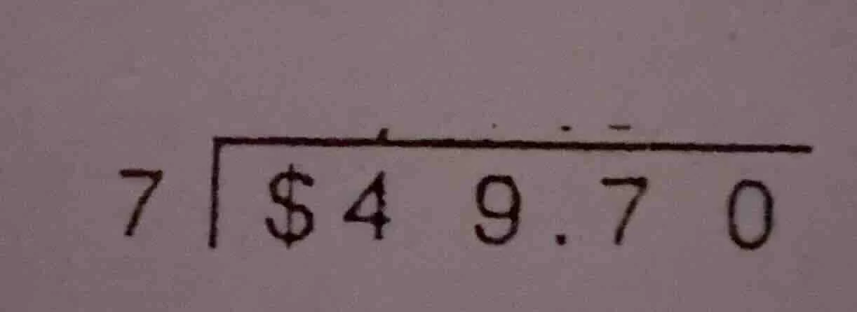 7 \\overline{\\$4 9.7 0}