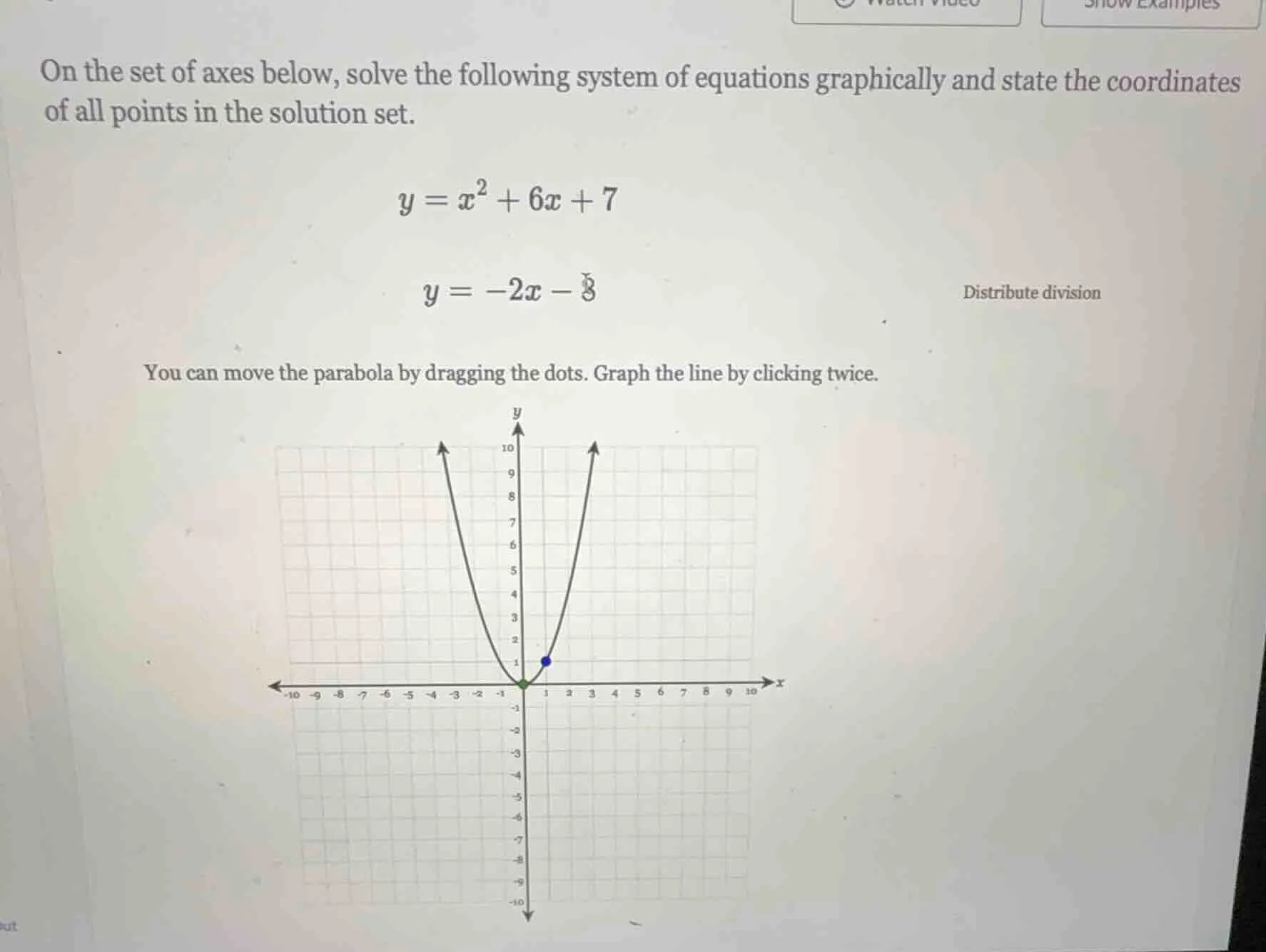 on the set of axes below, solve the following system of equations graph…