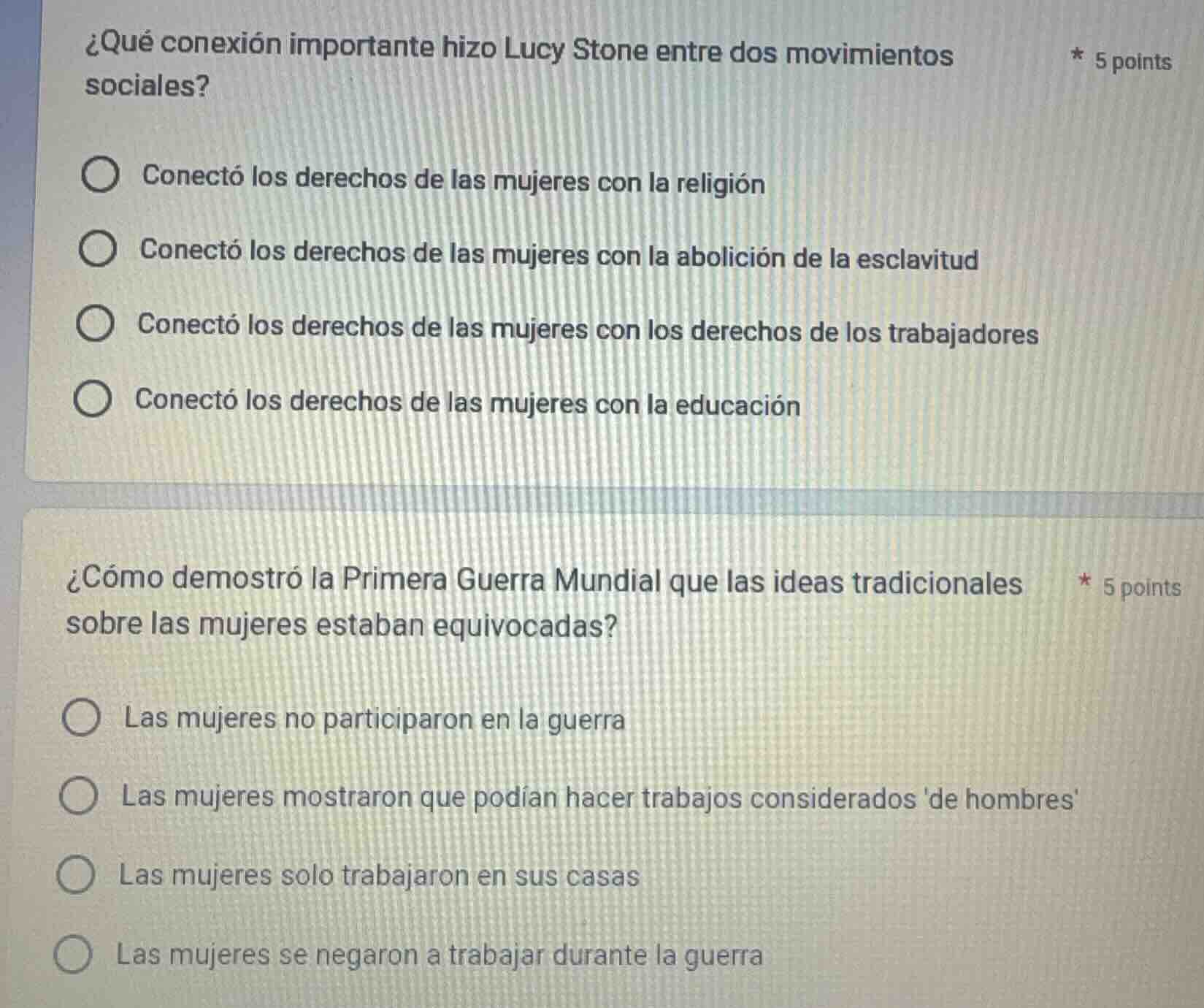 ¿qué conexión importante hizo lucy stone entre dos movimientos sociales…