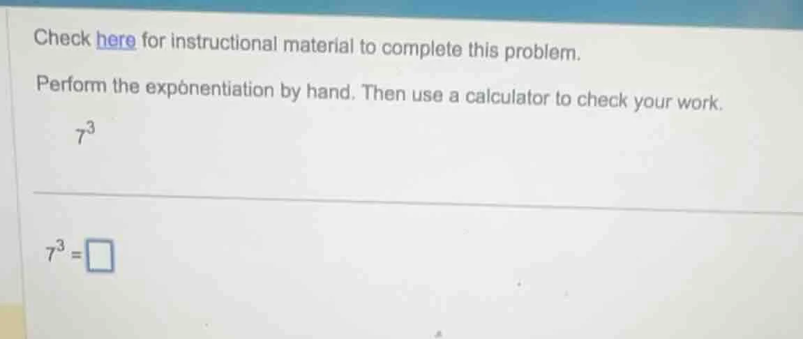 check here for instructional material to complete this problem. perform…