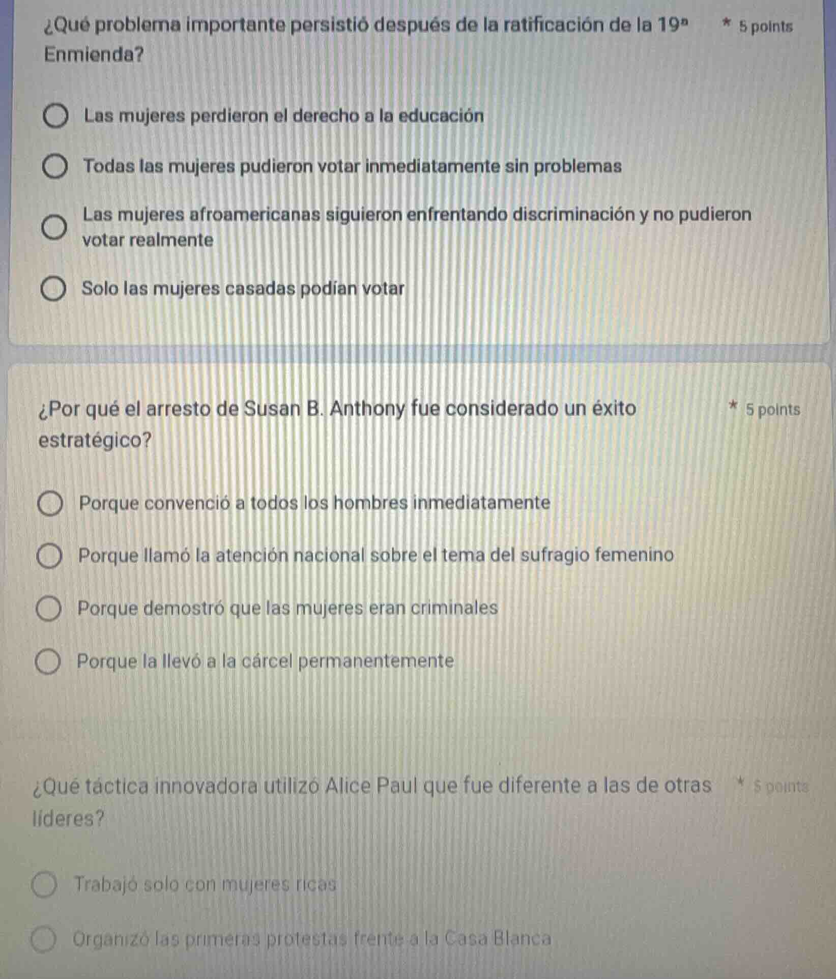 ¿qué problema importante persistió después de la ratificación de la 19ª…