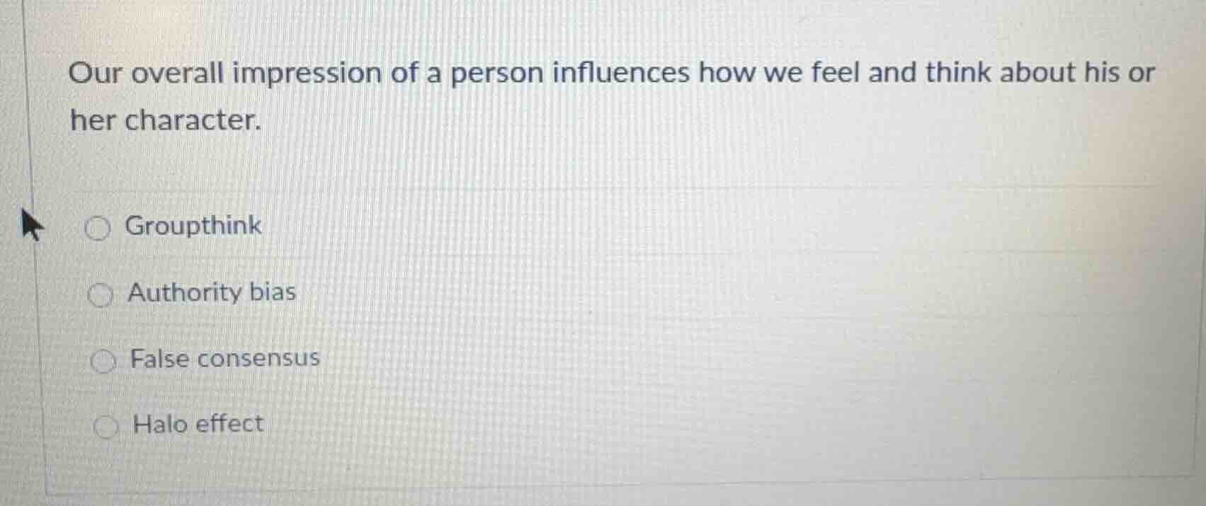our overall impression of a person influences how we feel and think abo…